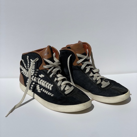 Rare Puma WOMEN ALEXANDER McQUEEN HIGH TOP LEATHER AMQ TRAINERS SNEAKERS 9W - Picture 4 of 9
